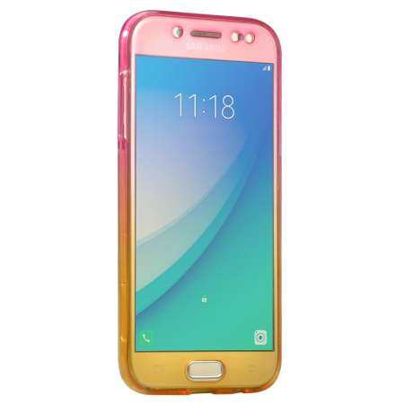 For Samsung Galaxy J7 Pro/ J730 Gradient Color Transparent 360 Degree Full Body Front and Back Non-slip Soft TPU Case - intl For Samsung Galaxy J7 Pro/ J730 Gradient Color Transparent 360 Degree Full Body Front and Back Non-slip Soft TPU Case - intl
