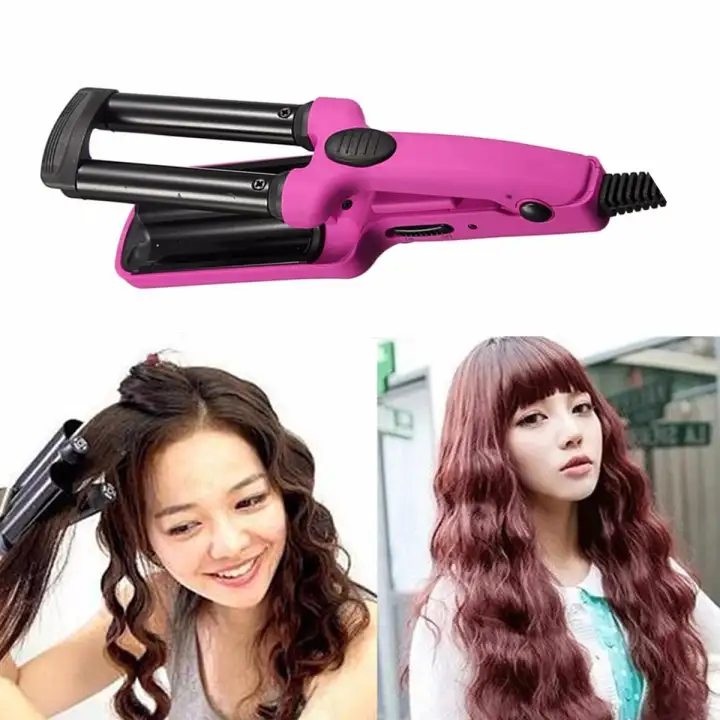 200v Professional 3 Barrel Curling Iron Wavy Styling Hair Curler
