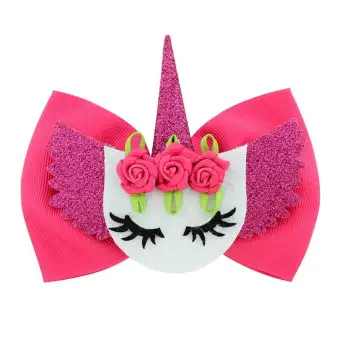 Sys Large Size Kids Rose Unicorn Bow Hair Clip Children S Hair