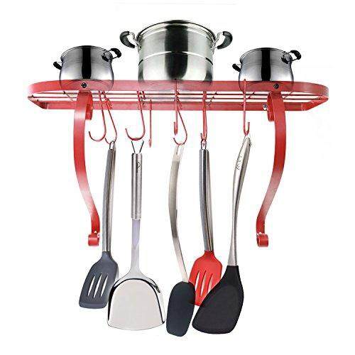Vanra Wall Mounted Bookshelf Pot Rack Kitchen Pan With