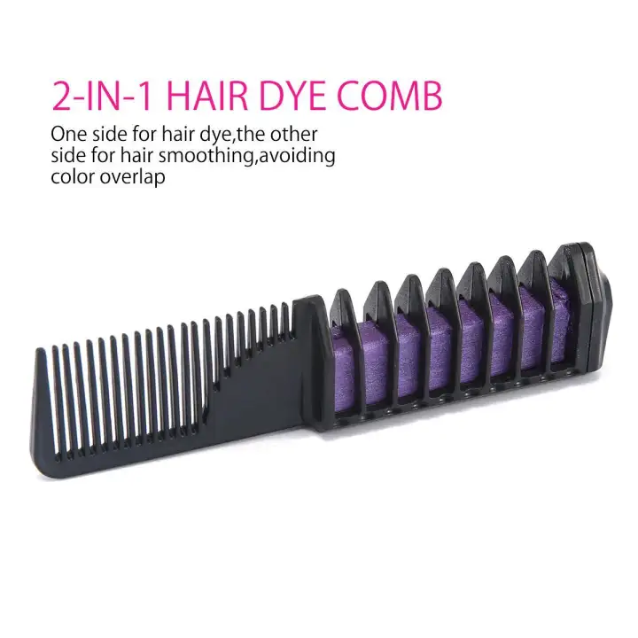 Etersummer 6 Pcs Hair Chalk Hair Chalk Comb 2 In 1 Washable Hair
