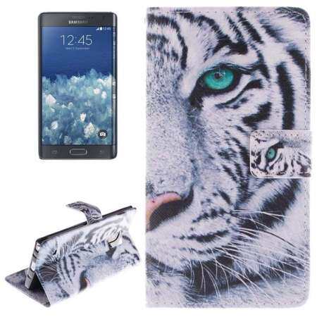 เสือรูปแบบกรณีหนังพลิกกับผู้ถือและช่องใส่การ์ดและกระเป๋าสตางค์สำหรับ Samsung Galaxy หมายเหตุขอบ/N9150 - นานาชาติ