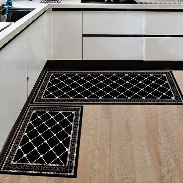 Star Mall2PCS/set Rectangle Non-slip Soft Floor Mat Water Absorbing Rug For Home Bathroom Kitchen