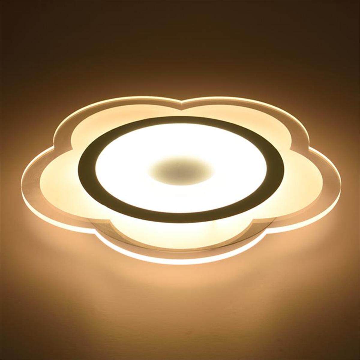 Modern Simple Square Acrylic LED Ceiling Light Living Room Bedroom Home Lamp#Full Warm Light - intl