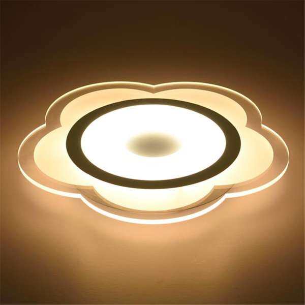 Modern Simple Square Acrylic LED Ceiling Light Living Room Bedroom Home Lamp#Full Warm Light - intl