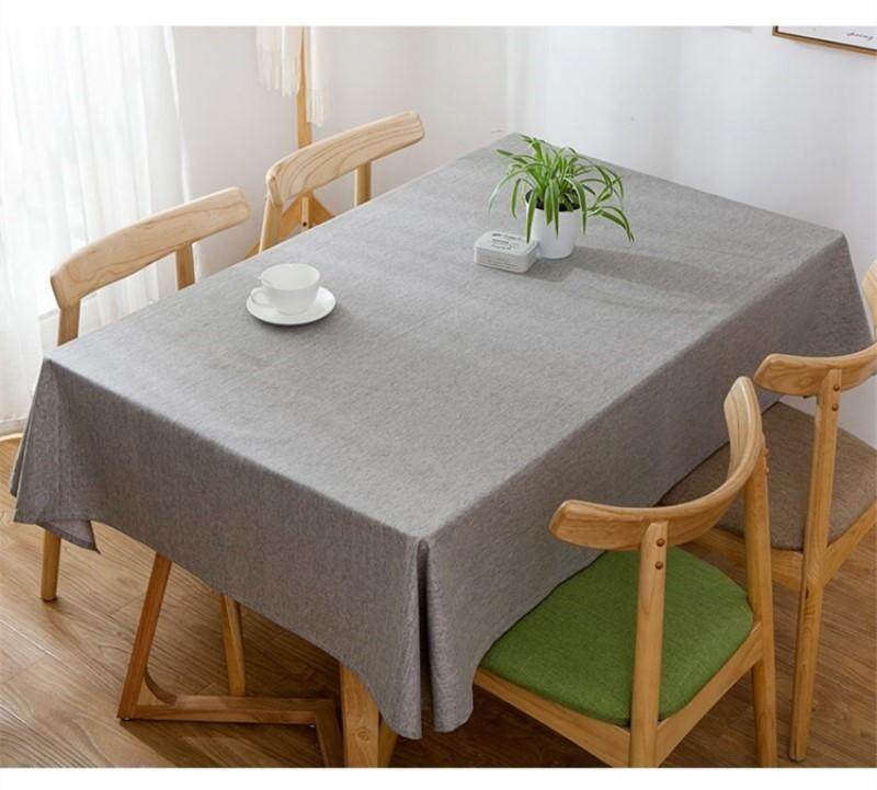 120*160cm Europe Style Waterproof Oilproof Table Cloth Modern Plain Linen Table Cover Outdoor Home Hotel Banquet Desk Cloth - intl