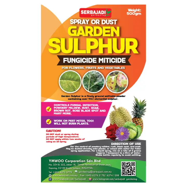 Serbajadi Garden Sulphur Natural Fungicide Pesticide 500gm Lazada Natural Fungicide Pesticide 500gm