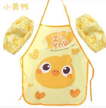 2 Pcs Cute Kids Chef Apron Sets Child Cooking Painting Waterproof Children Gowns Bibs Eating Clothes Drawing For Dinner