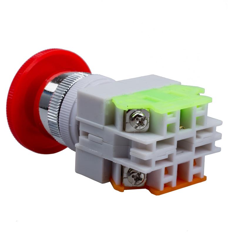 PPOZYLPC AC 660V 10A Shell Red Sign Emergency Stop Mushroom Push Button Switch