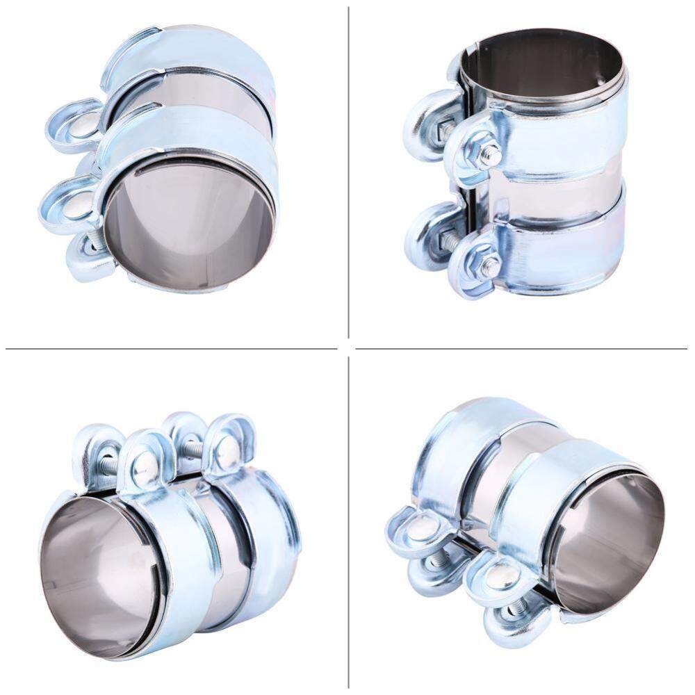 optional 2.5in 2.5in Universal Aluminum Exhaust Band Clamp,Stainless Steel Turbo Exhaust Band Clamp Muffler Catback Pipe Connector W//Bolts 2in