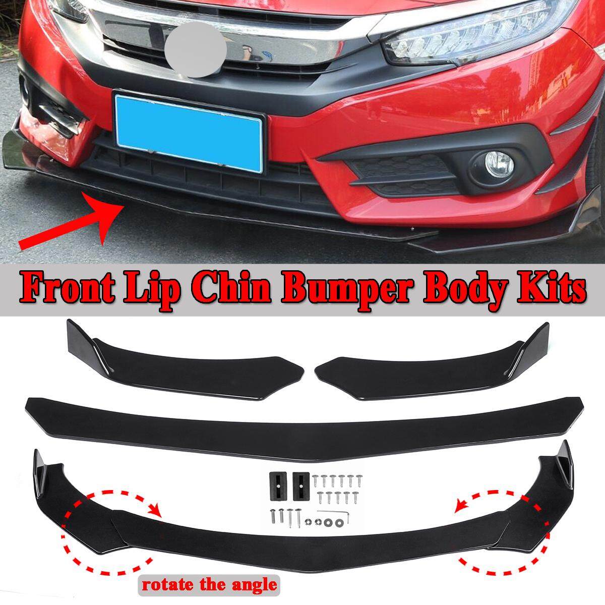 2Pcs Black ABS Front Chin Spoiler Winglets Guard For 2015-2017 2016 Ford Mustang