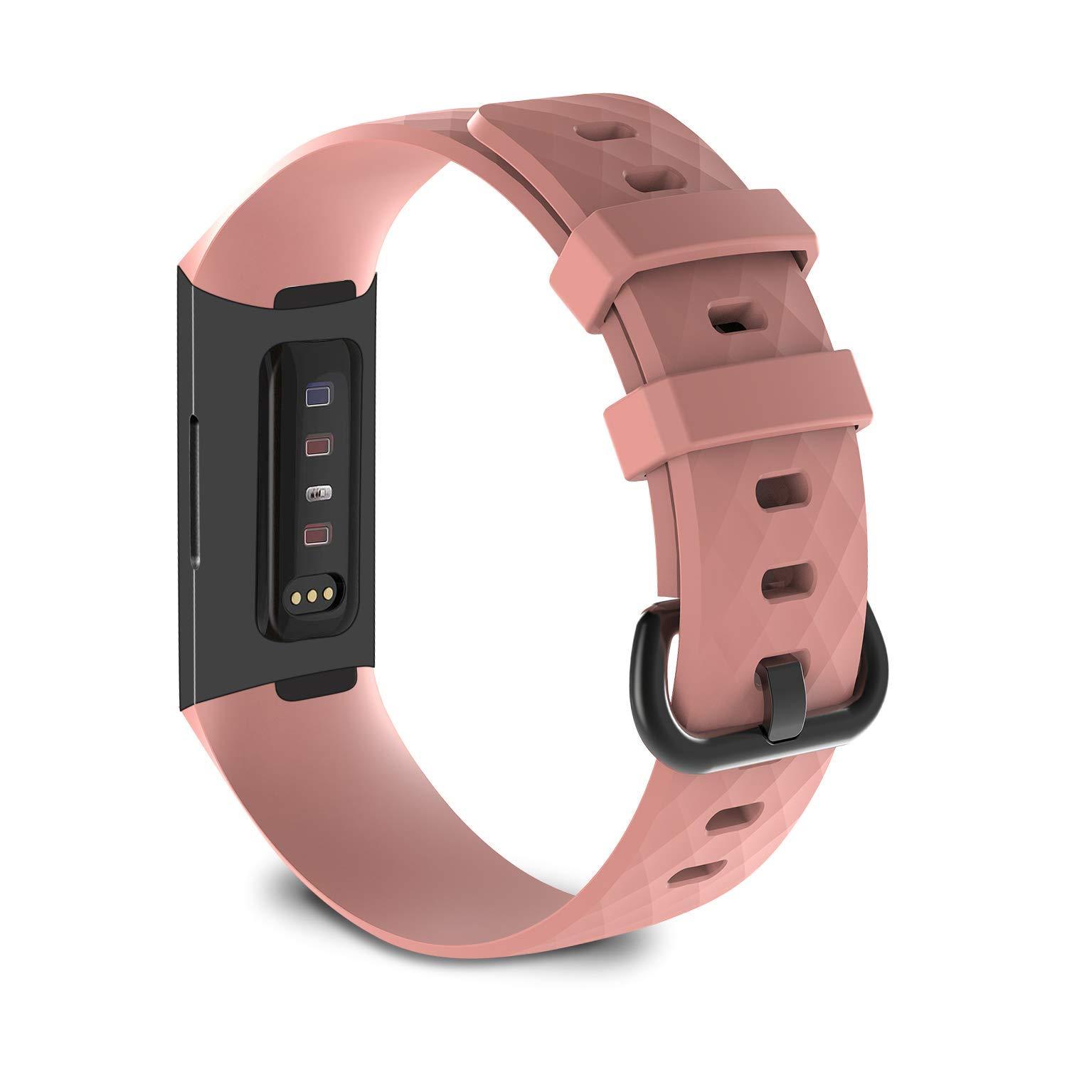Fitbit Charge 3 and Charge 4 Straps, Soft Silicone Replacement Band for ...