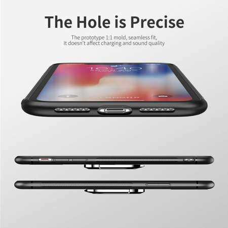 iPhone XR Case, Luxury Silicone Cover Metal Magnetic Ring Holder Phone Casing