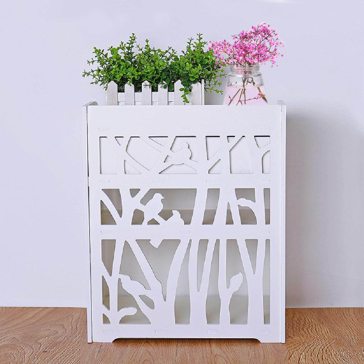 White Bedside Table Cabinet Cupboard Nightstand Storage Organizer Shelving Rack 40x30x50cm - intl