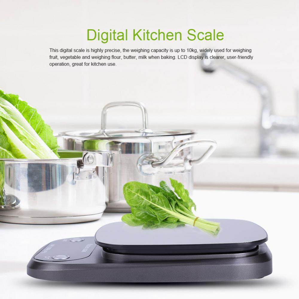 epayst LCD Digital Electronic 10kg/1g Kitchen Food Scale Stainless Steel Tray for Baking Cooking