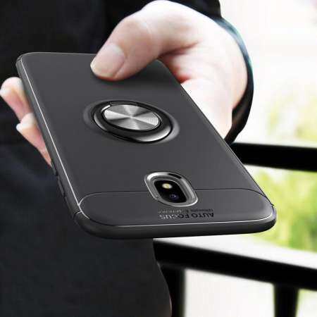 สำหรับซัมซุงกาแล็คซี่ J7 Pro J730 กันกระแทก Anti - Scratch Soft TPU คลุมกรอบบาง 360 องศาหมุนนิ้วผู้ถือแหวน