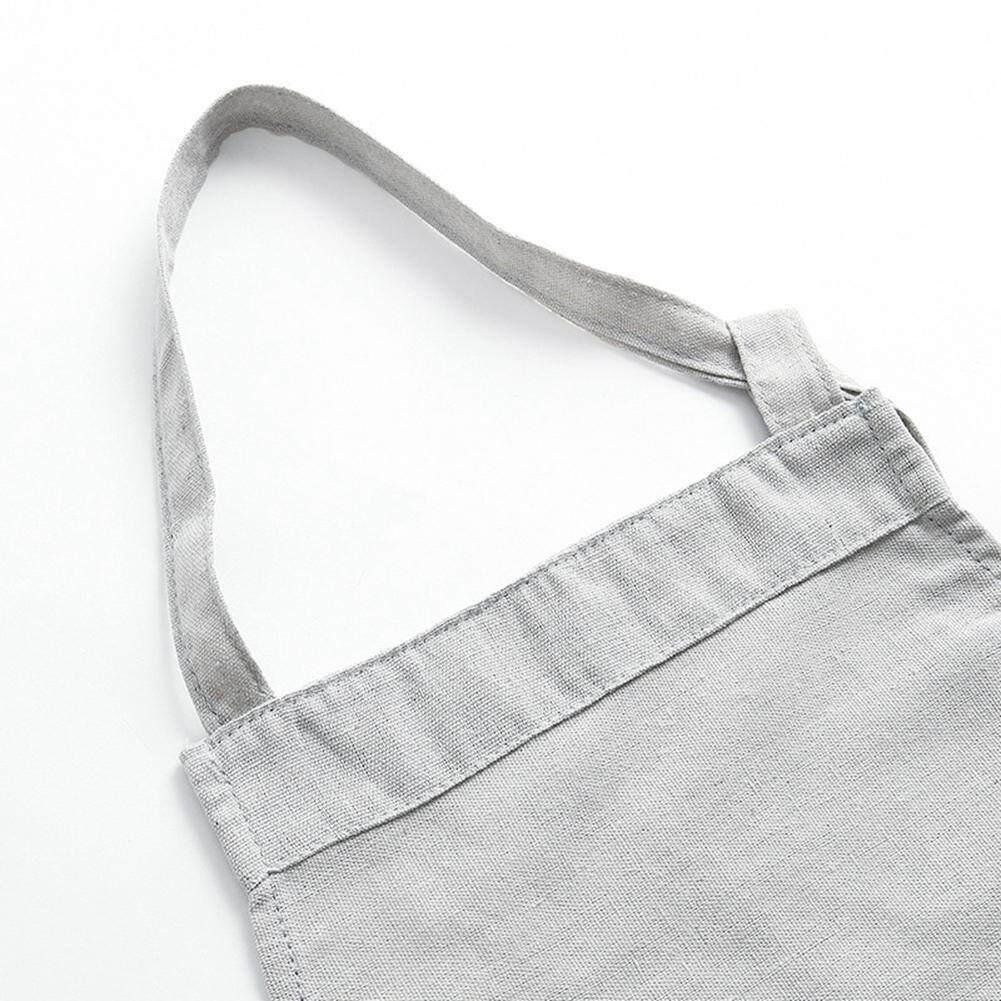 leegoal Cotton And Linen Plain Waterproof Apron Kitchen Oil-proof Padded Waist Cooking Suit Japanese-style Fashion Simple Overalls(71*66cm)