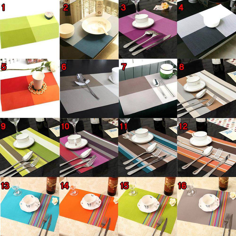 Bộ 4 Tấm Lót Bàn Ăn Trang Trí Nơi Thảm Placemats Miếng Lót Dệt Tác Dụng Phong Cách Hiện Đại