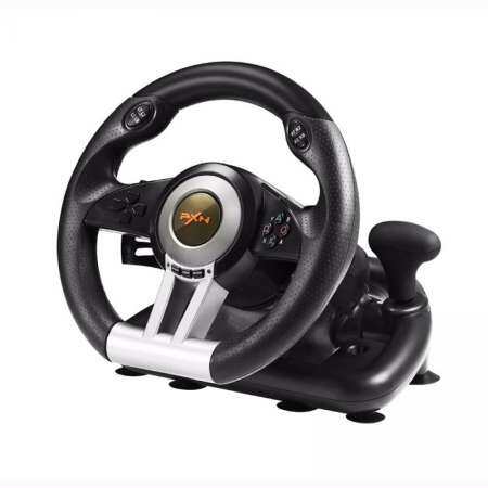 PXN-V3 4in1 Racing พวงมาลัยสำหรับเล่นเกมสำหรับ PC PS3 PS4 โฮสต์ Xbox One จอยเกมสำหรับรถขับรถ GAMING สีดำ