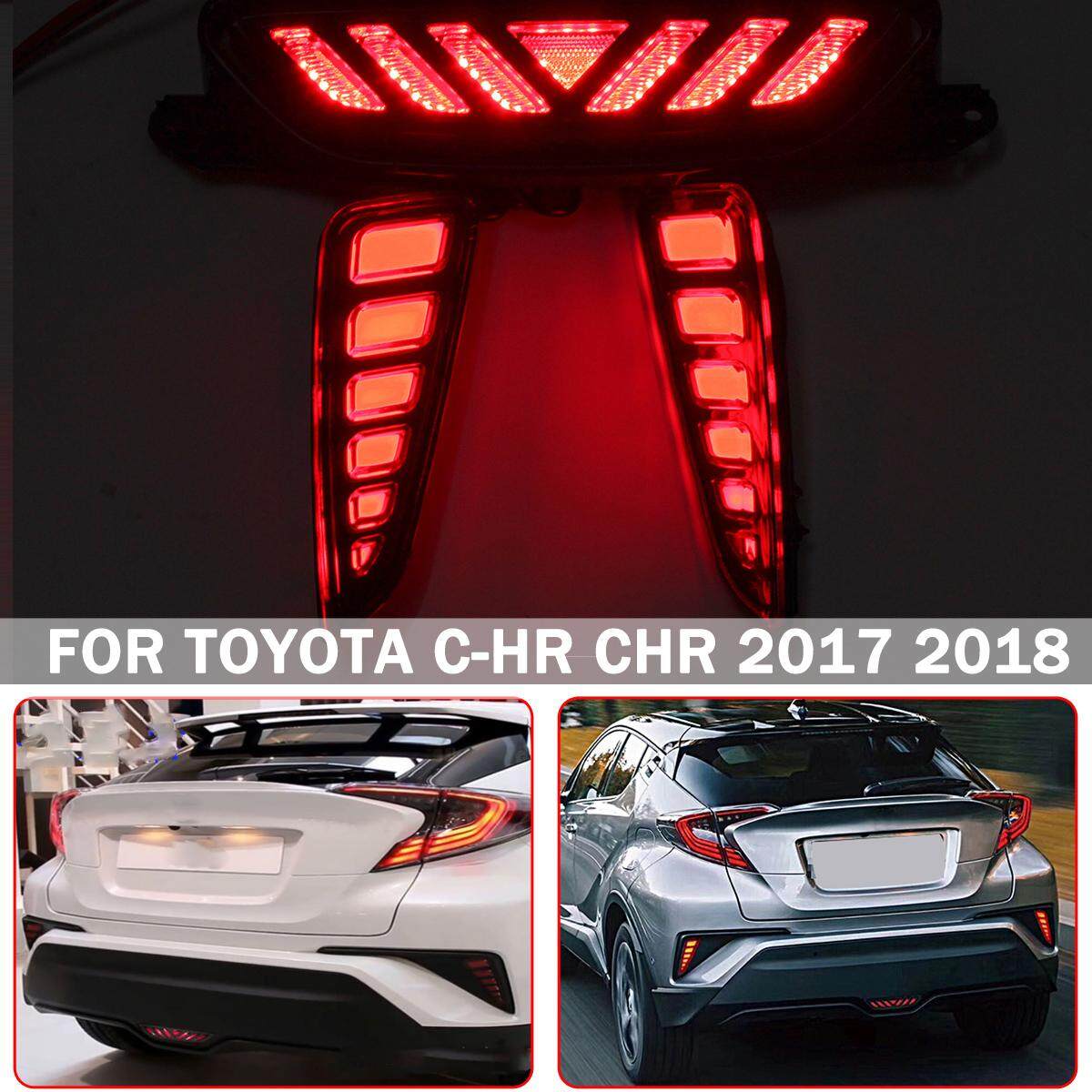 3 Phía Sau Đèn LED Sương Mù Đèn Phanh Cho Xe TOYOTA C-HR CHR Trang Trí Cảnh Báo Đèn