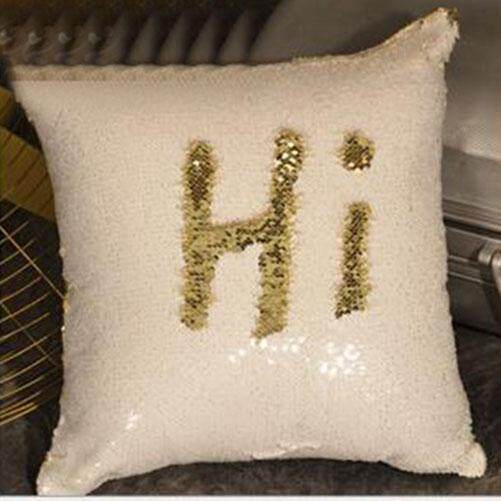 Aukey Storel Double Color Mermaid Pillow Cover Pillow Case Sequin Cushion Cover Glitter Sofa Room Bed Home Decor