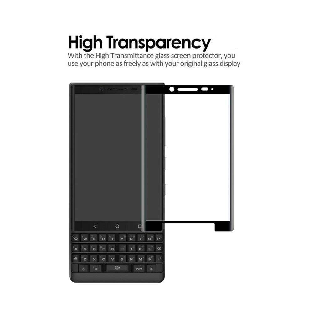 For for BlackBerry KEY2 Screen protector,3D Full Coverage 9H Hardness Tempered Glass Screen Protector for BlackBerry Key2 with Anti-fingerprint Bubble-Free(Black) #8727