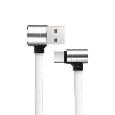 PLANIESTY L รูปร่าง 90 องศา 1 เมตร Micro USB C ชาร์จข้อมูลที่ชาร์จเร็วสำหรับ Samsung S8 - INTL