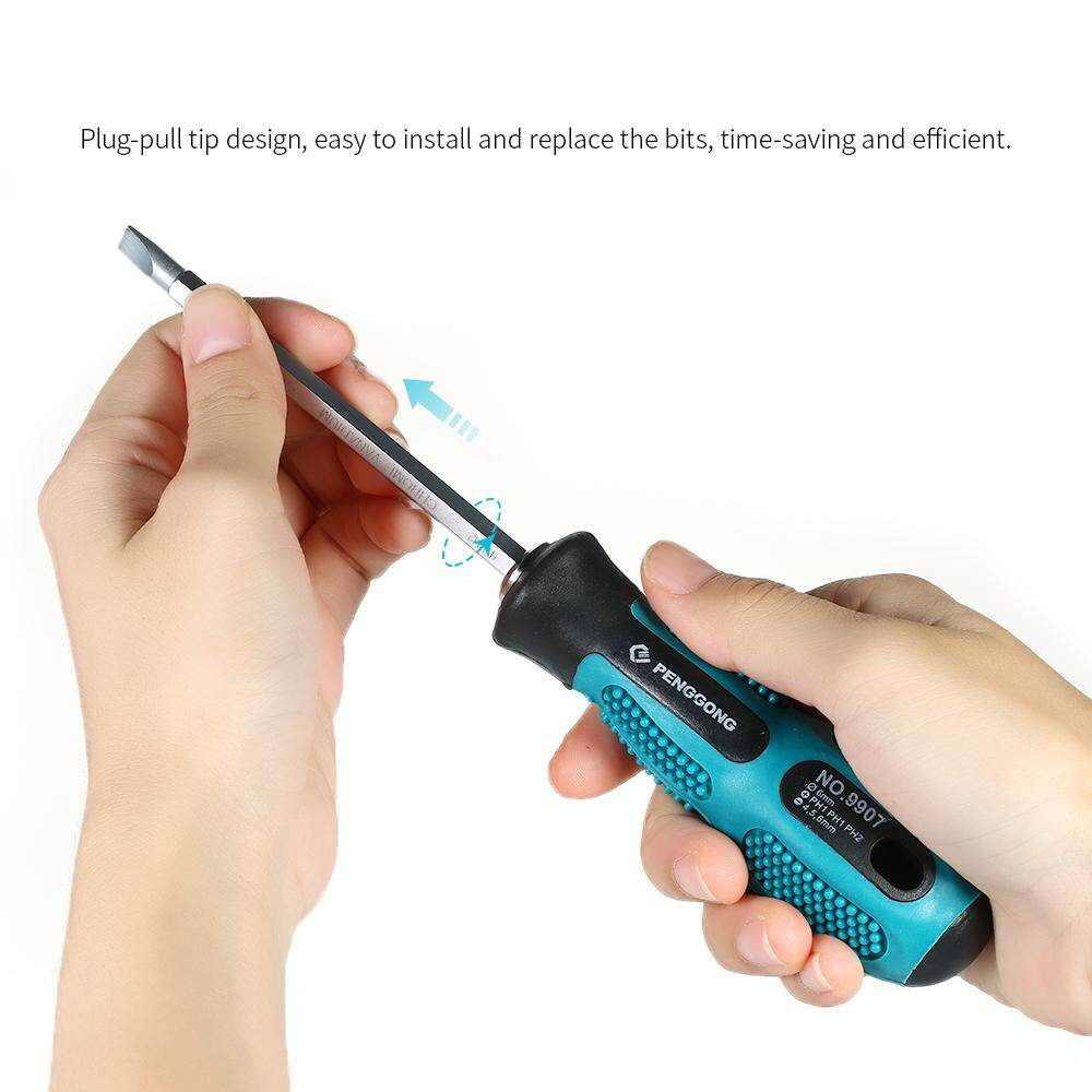 Bộ Tua Vít Cách Điện Đa Chức Năng PENGGONG, 4 Tua Vít Với Nam Châm Hai Chiều Có Rãnh & Phillips Bits, Bộ Dụng Cụ Sửa Chữa Thiết Bị Điện