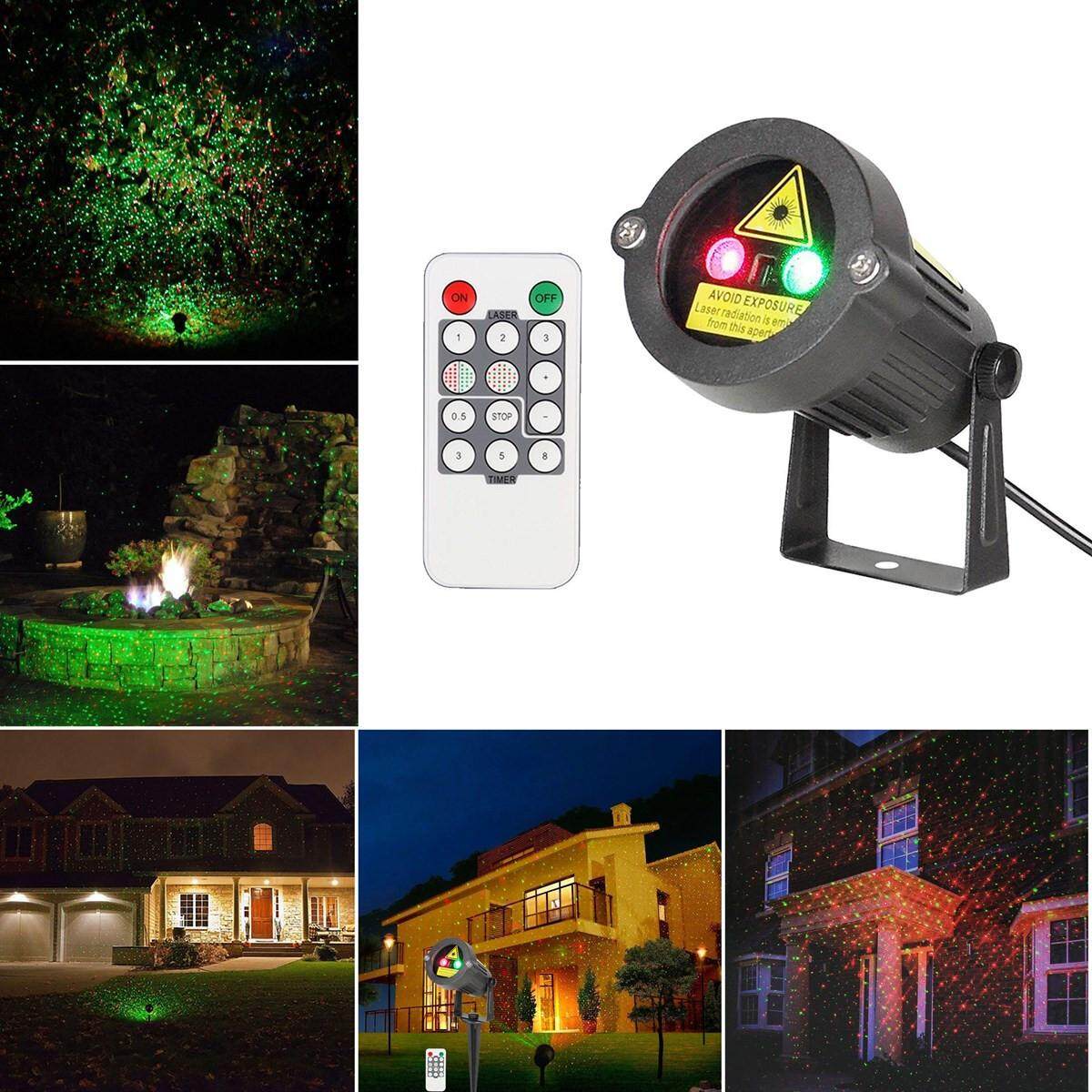 Máy Chiếu Laser Di Chuyển R & G LED Ngoài Trời IP65 Phong Cảnh Đèn Sân Vườn Xmas Ánh Sáng