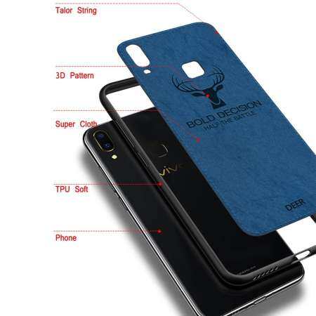 กรอบ TPU แบบนุ่มผ้าใบ Embossed กวางโทรศัพท์เคสสำหรับ VIVO Y67/V5/V5S Elk กรณีผ้านุ่มทอผ้าฝาครอบ