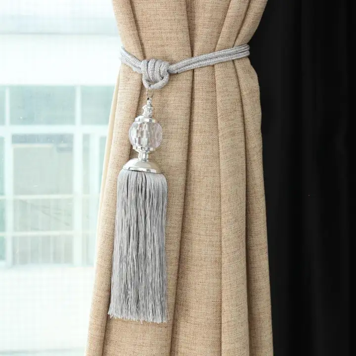 1 Pair New Curtain Tiebacks Luxury Tassel Beaded Holdbacks Drapes