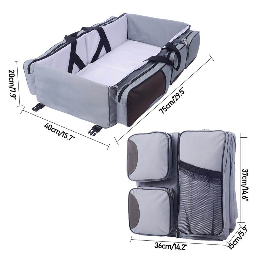 Baby Bassinet Portable Travel Crib Diaper Bag Changing Station with Mat Foldable Bed Multi-Functional Carry Cot for 0-12 Months