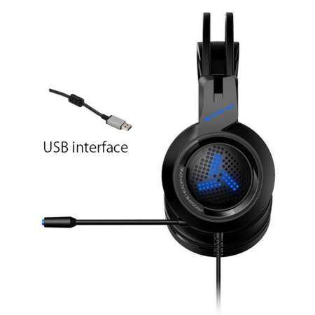 GoodGreat Cyber Music ลดเสียงรบกวน 7.1 เดี่ยวชุดหูฟัง USB เกมที่มีสีสันเรืองแสงหูฟังสำหรับคอมพิวเตอร์ชุดหูฟัง, ผู้ชนะ, อาหารค่ำไก่ - INTL