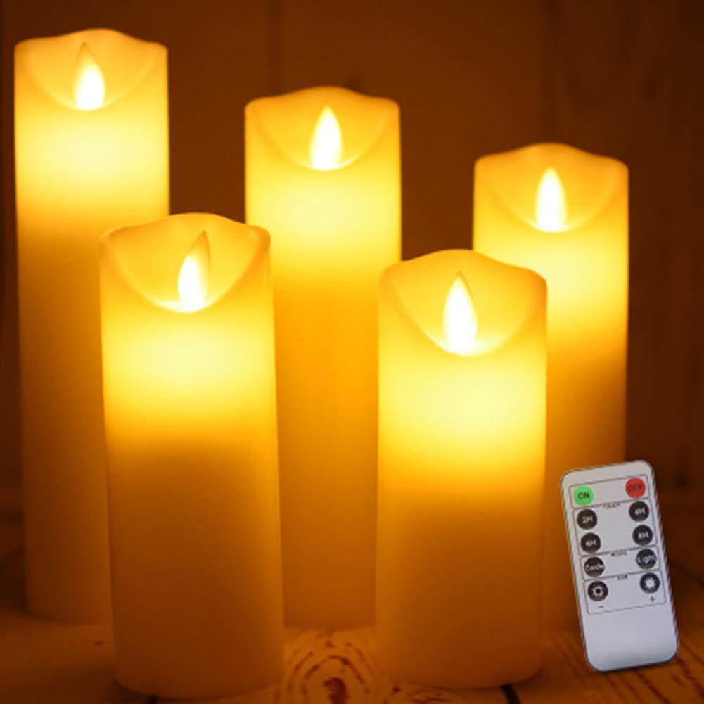 5 chiếc Nến Mô Phỏng Trang Trí Nhà Hoạt Động Bằng Pin Điện Tử Đèn Led Flameless