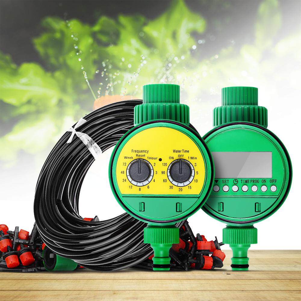 25m Micro Drip Irrigation System Plant Automatic Spray Greenhouse Watering Kits Timer Garden Hose AdjustableDripper Sprinkler