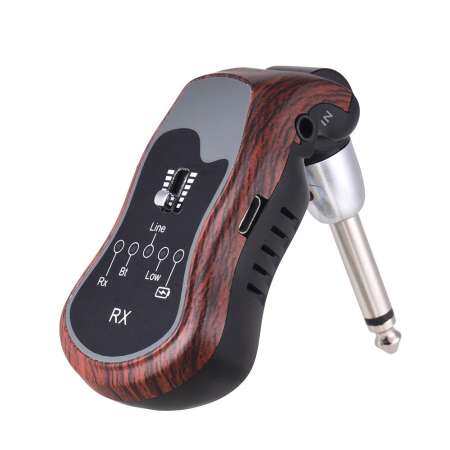 แบบพกพา UHF กีตาร์ไร้สายระบบ Trans - mitter + ตัวรับสัญญาณ 10 ช่อง 5 Effects (Clean/Bluesy/ flanger/Tremolo/โลหะ) สำหรับกีตาร์เบสไฟฟ้า