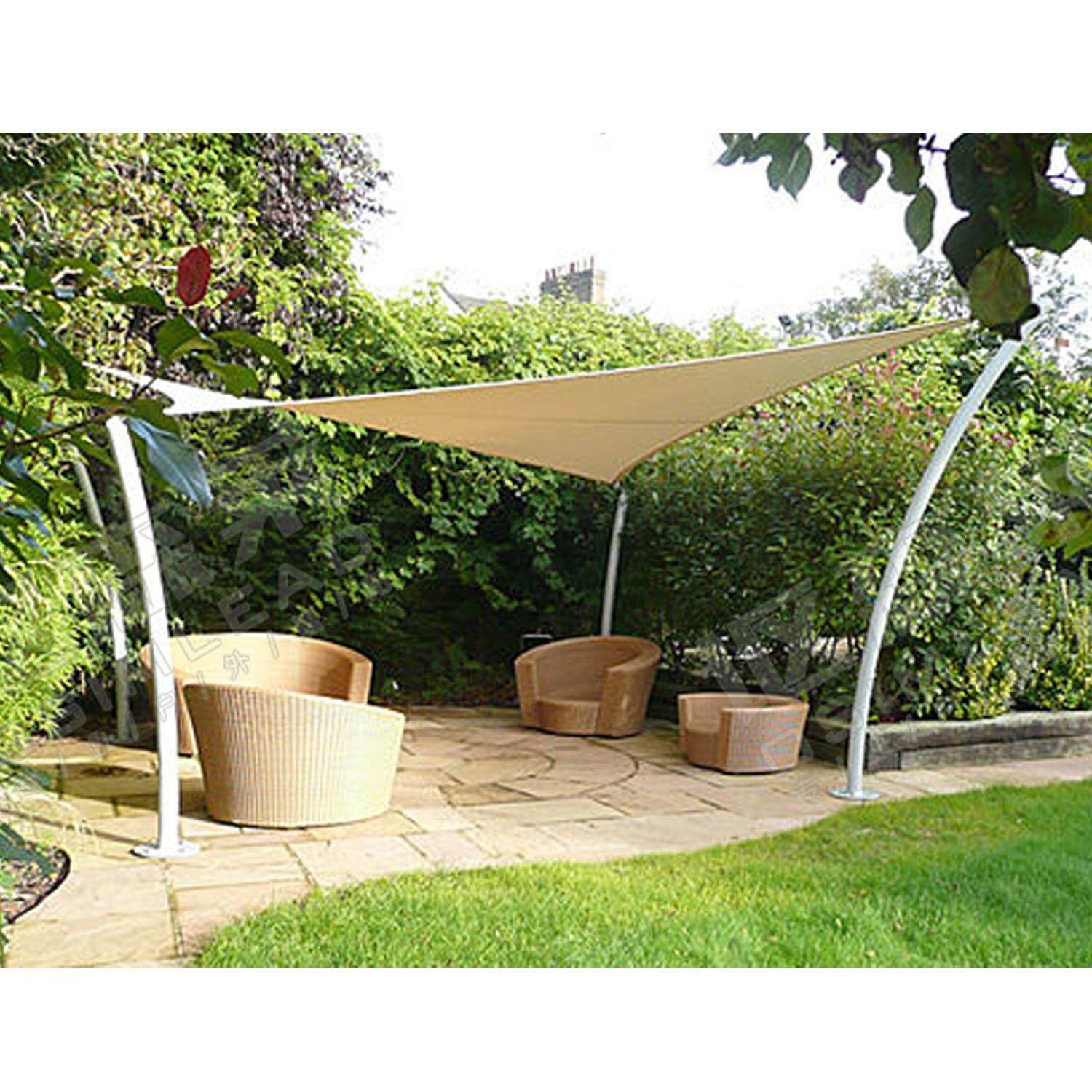 Triangle Waterproof Sun Shade Sail UV Block Fabric Shade Sail with Stainless Steel D ring for Courtyard Parking Lot Patio 3 x 3 x 3m