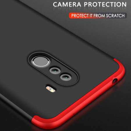 เคสสำหรับ Xiaomi Pocophone F1 3 IN1 Anti - Scratch PC แบบแข็งผิวด้าน 360 ป้องกันกลับเคสโทรศัพท์สำหรับ Pocophone F1