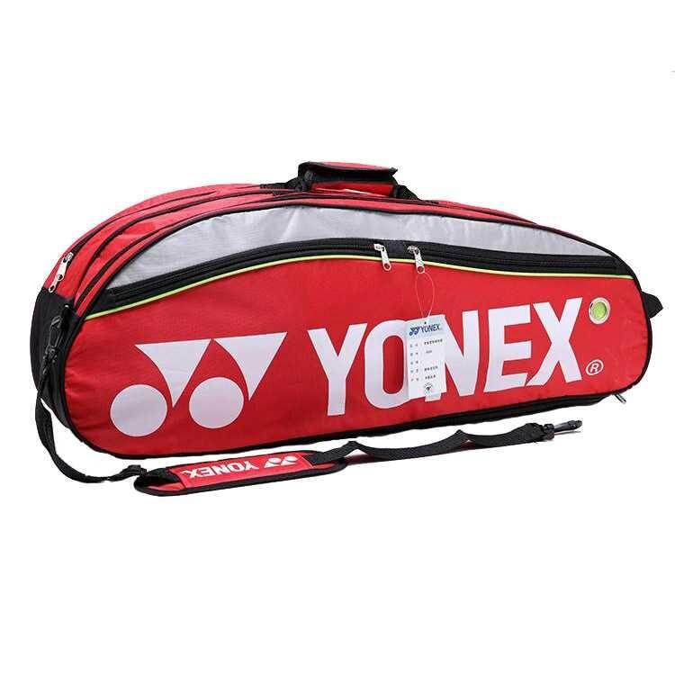 Yonex 9332 Badminton Bag Double Zips Bag with Shoes Compartment + 2 Main Packets 2 Main Packets 2 Sides Pockets + 1 Sling Straps（YY）