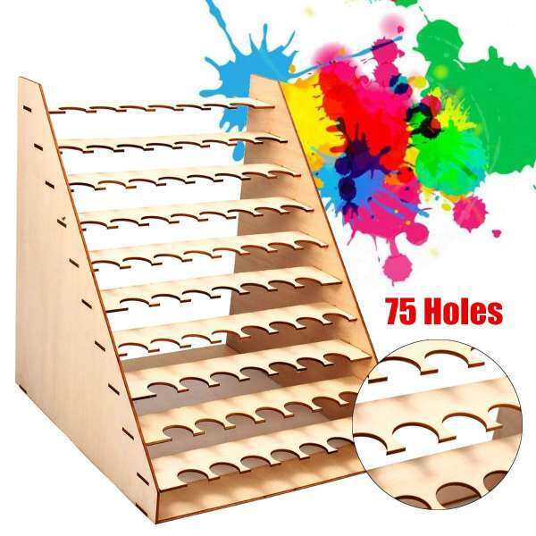 75 bottles Typhoon Wooden Acrylic Color Paint Bottle Storage Rack Holder Modular