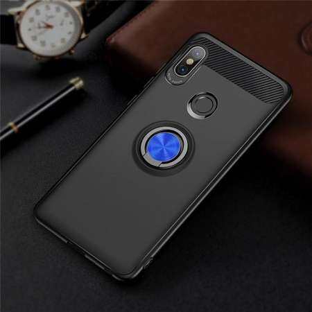 ขาตั้งวางแหวนเคส TPU เคสสำหรับ Xiaomi Mi MAX 3, 360 ° ขาตั้งติดตั้งรถยนต์แม่เหล็ก