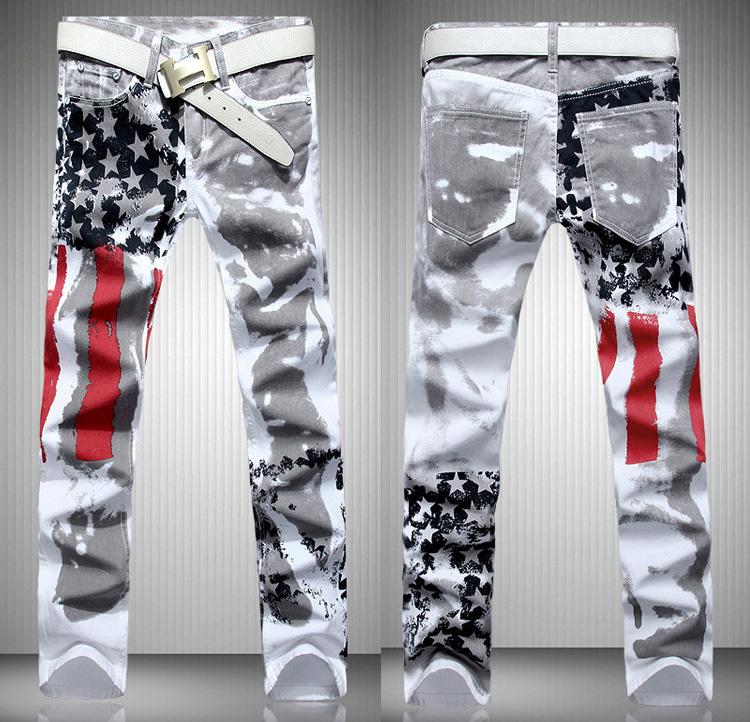 2021 New Fashion Mens Printed Jeans 