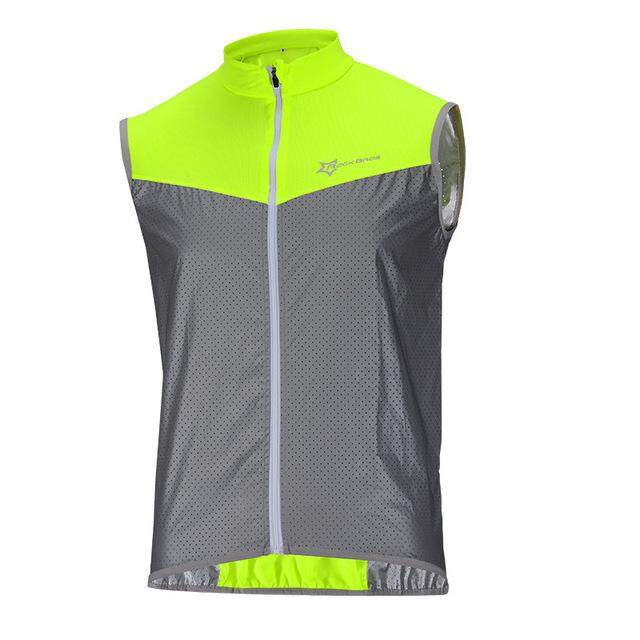 ROCKBROS Cycling Bike Reflective Sleeveless Vest Sportswear Bicycle Vest Windproof Safety Fluorescence Bike Breathable Jersey