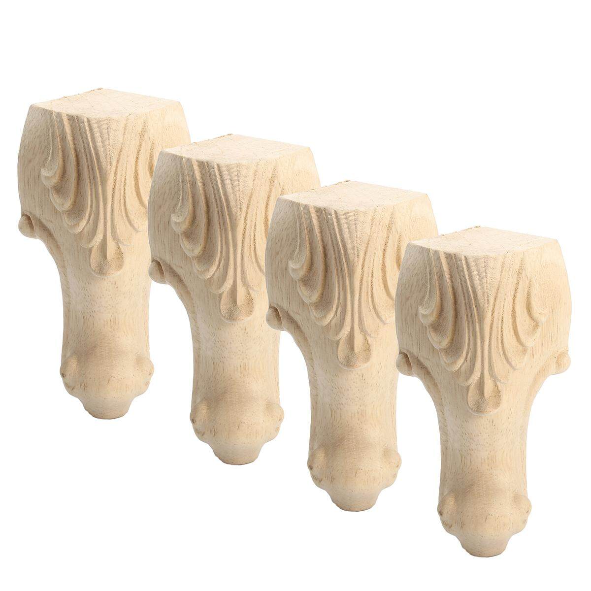 4PCS European Style Solid Wood Carved Furniture Foot Legs TV Cabinet Couch Sofa