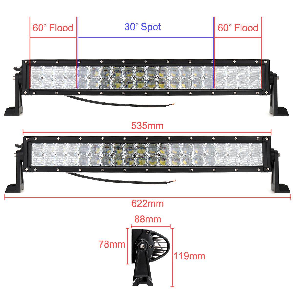 22 Inch 200 W LED Thẳng Dual-Hàng Worklight Thanh 40x 5D Chip ComBo Offroad Ánh Sáng Cho Xe Tải SUV 4X4 4WD ATV