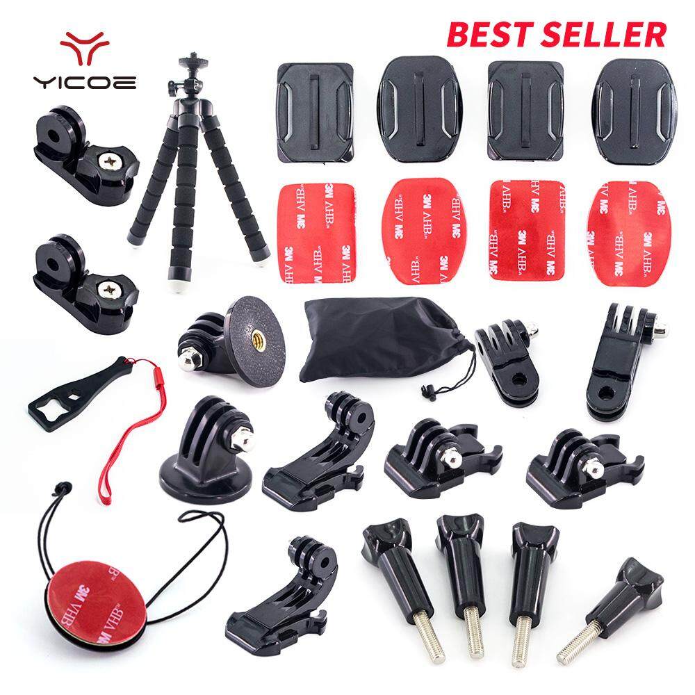 Untuk Go Pro Hero 6 5 4 3 Sesi SJCAM Xiao Mi Yi Mijia 4 K Aksi Aksesori Kamera Olahraga Kit Case Tripod Tongsis dengan Dudukan-Internasional