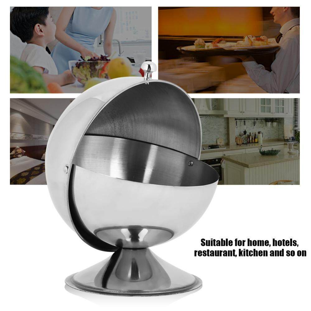 Stainless Steel Spherical Seasoning Bottle Restaurant Kitchen Spice Storage Container Bowl - intl