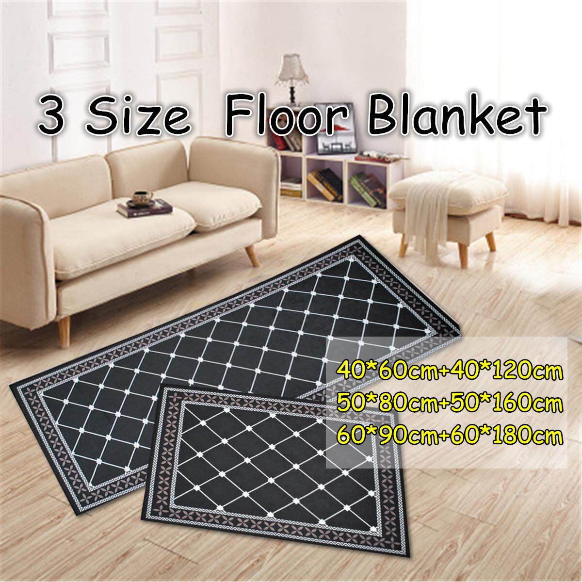 Non-Slip Home Kitchen Floor Mat Machine Washable Rug Door Runner Hallway Carpet # 50*80cm+50*160cm - intl