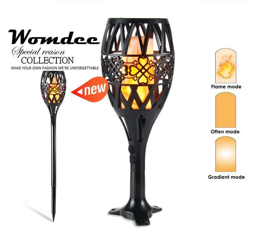 Womdee [Phiên Bản Mới] Đèn Năng Lượng Mặt Trời Ngoài Trời Womdee 96 LED Sân Vườn Năng Lượng Mặt Trời Chiếu Sáng Nhảy Bập Bùng Ngọn Lửa Ngoài Trời Năng Lượng Mặt Trời Con Đường đèn pin Đèn Đèn Sân Vườn Sân Sân