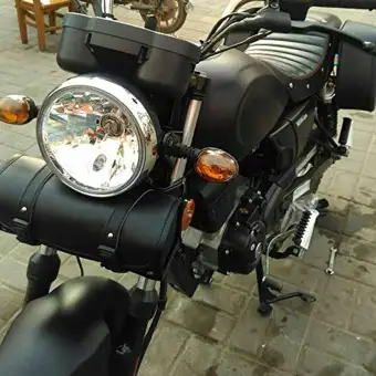 Motorcycle Fork Bag Handlebar Leather Tool Pouch Roll Barrel Bags For Yamaha Honda Kawasaki